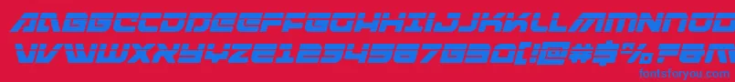 フォントArmedlightninglaseritalic – 赤い背景に青い文字