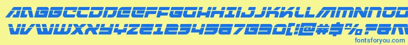 Armedlightninglaseritalic Font – Blue Fonts on Yellow Background