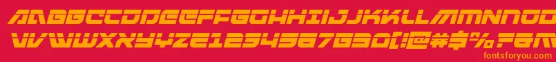 Fonte Armedlightninglaseritalic – fontes laranjas em um fundo vermelho