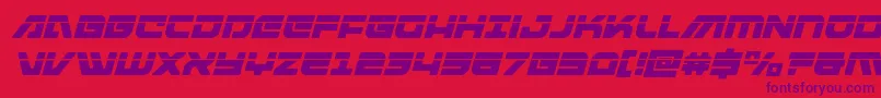 Armedlightninglaseritalic-Schriftart – Violette Schriften auf rotem Hintergrund