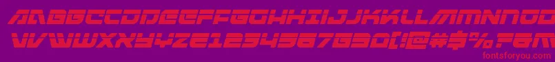 Armedlightninglaseritalic-Schriftart – Rote Schriften auf violettem Hintergrund