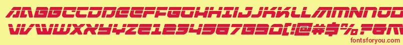 Armedlightninglaseritalic-fontti – punaiset fontit keltaisella taustalla