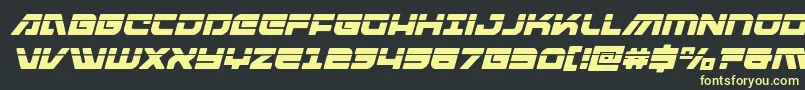 Armedlightninglaseritalic-Schriftart – Gelbe Schriften auf schwarzem Hintergrund