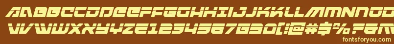 Armedlightninglaseritalic Font – Yellow Fonts on Brown Background