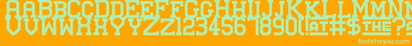 StuttgartMesse Font – Green Fonts on Orange Background