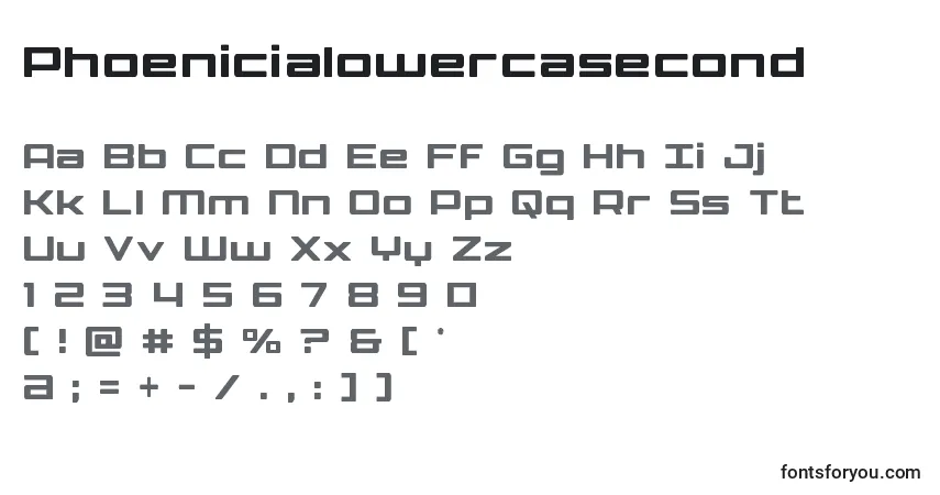 characters of phoenicialowercasecond font, letter of phoenicialowercasecond font, alphabet of  phoenicialowercasecond font