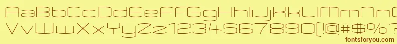 KameleonThin-fontti – ruskeat fontit keltaisella taustalla