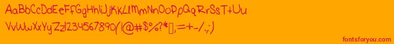 Elise-Schriftart – Rote Schriften auf orangefarbenem Hintergrund