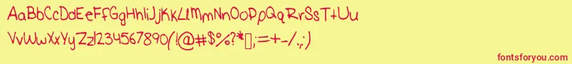 Elise Font – Red Fonts on Yellow Background