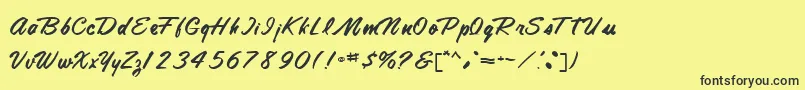 TamteSemiScriptRegular Font – Black Fonts on Yellow Background