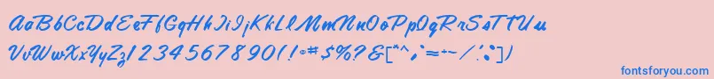 TamteSemiScriptRegular Font – Blue Fonts on Pink Background
