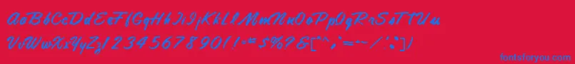 TamteSemiScriptRegular Font – Blue Fonts on Red Background
