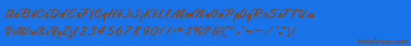 TamteSemiScriptRegular Font – Brown Fonts on Blue Background