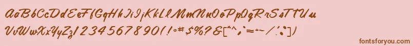 TamteSemiScriptRegular Font – Brown Fonts on Pink Background