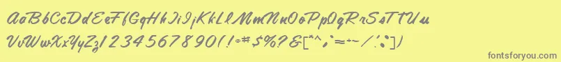 TamteSemiScriptRegular Font – Gray Fonts on Yellow Background