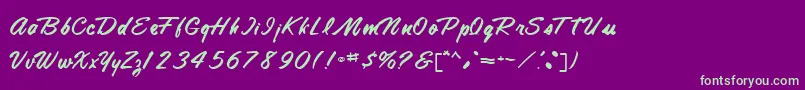 TamteSemiScriptRegular Font – Green Fonts on Purple Background