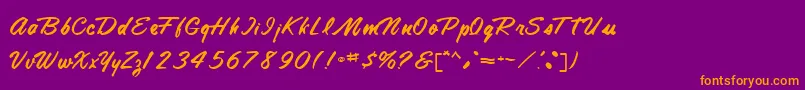 TamteSemiScriptRegular Font – Orange Fonts on Purple Background