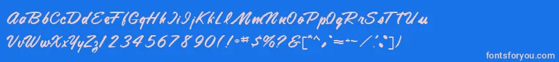 TamteSemiScriptRegular Font – Pink Fonts on Blue Background