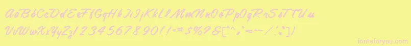 TamteSemiScriptRegular Font – Pink Fonts on Yellow Background