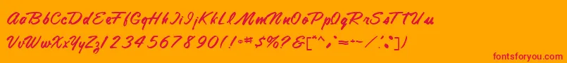 TamteSemiScriptRegular Font – Red Fonts on Orange Background