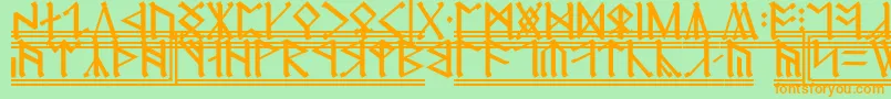 fuente CirthErebor2 – Fuentes Naranjas Sobre Fondo Verde