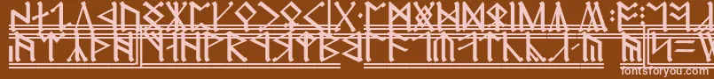 CirthErebor2-Schriftart – Rosa Schriften auf braunem Hintergrund