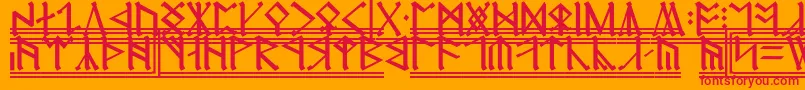 fuente CirthErebor2 – Fuentes Rojas Sobre Fondo Naranja