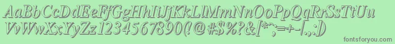 ThamesshadowItalic Font – Gray Fonts on Green Background