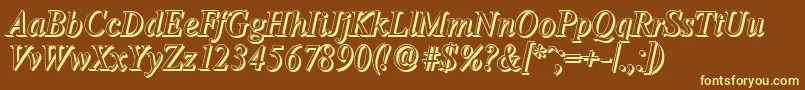 ThamesshadowItalic Font – Yellow Fonts on Brown Background