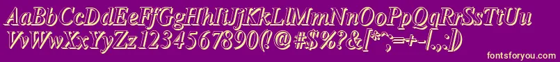 ThamesshadowItalic Font – Yellow Fonts on Purple Background