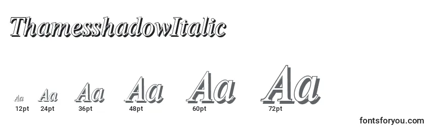 ThamesshadowItalic Font Sizes