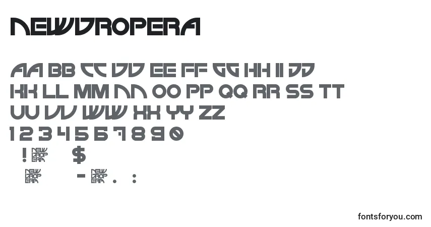 Schriftart NewDropEra – Alphabet, Zahlen, spezielle Symbole