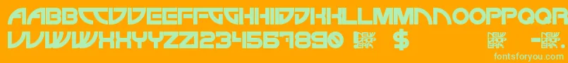 fuente NewDropEra – Fuentes Verdes Sobre Fondo Naranja