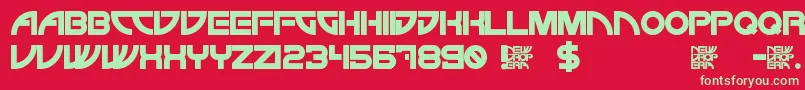 フォントNewDropEra – 赤い背景に緑の文字