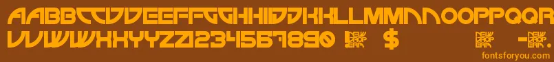 Czcionka NewDropEra – pomarańczowe czcionki na brązowym tle