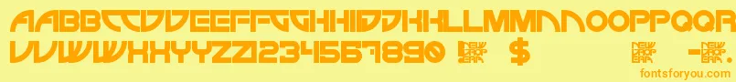 NewDropEra-Schriftart – Orangefarbene Schriften auf gelbem Hintergrund