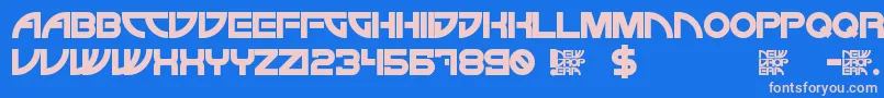 NewDropEra Font – Pink Fonts on Blue Background