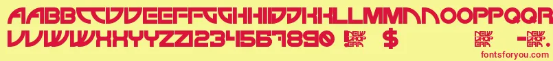 NewDropEra Font – Red Fonts on Yellow Background
