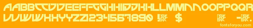 NewDropEra Font – Yellow Fonts on Orange Background