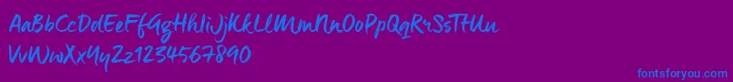 ManeoTrial Font – Blue Fonts on Purple Background