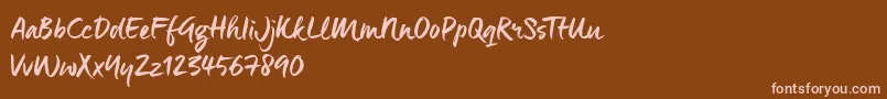 ManeoTrial Font – Pink Fonts on Brown Background