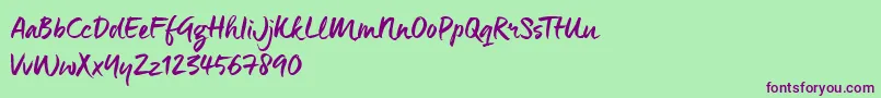 ManeoTrial Font – Purple Fonts on Green Background