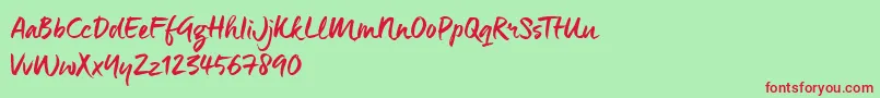 ManeoTrial Font – Red Fonts on Green Background