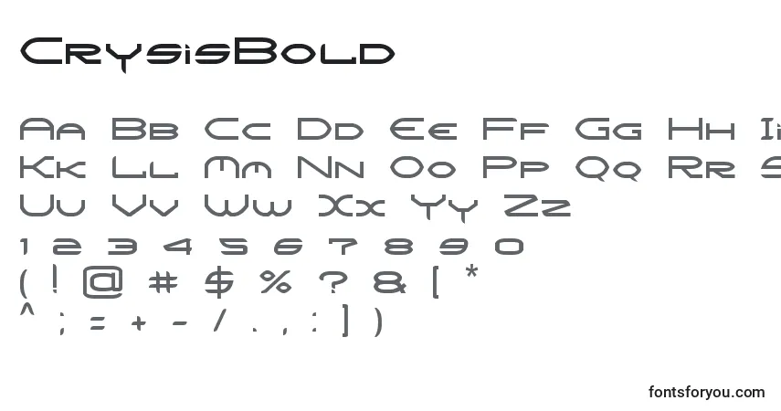 Schriftart CrysisBold – Alphabet, Zahlen, spezielle Symbole