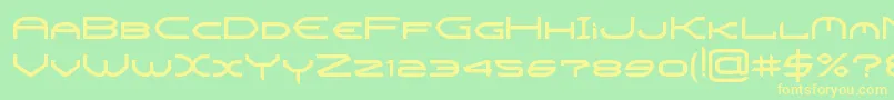 フォントCrysisBold – 黄色の文字が緑の背景にあります