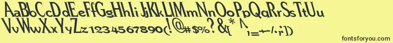 Pere Font – Black Fonts on Yellow Background