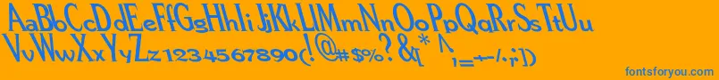 Pere Font – Blue Fonts on Orange Background