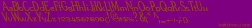 Pere-Schriftart – Braune Schriften auf violettem Hintergrund