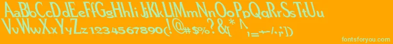 Pere Font – Green Fonts on Orange Background