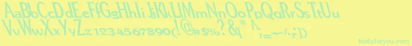 Pere Font – Green Fonts on Yellow Background